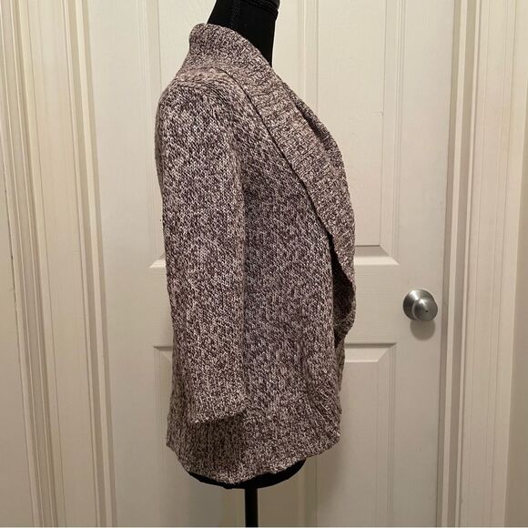 IZ Byer Knit Cardigan Sweater Open Front‎ 3/4 Sleeve Beige Brown Women's Small - Picture 2 of 5